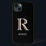 Case-Mate iPhone Case Monogramme personnalisé noir élégant<br><div class="desc">Ce boîtier de téléphone portable design unique dispose d'un monogramme en trois couleurs — regardez attentivement et vous verrez par vous-même.  Ceci est placé contre un arrière - plan noir.   Toute question de design,  envoyez un email à charmdesignstudio@rcn.com et nous serons heureux de vous aider.</div>