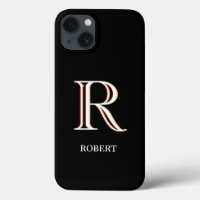 Monogramme personnalisé noir élégant   