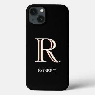 Case-Mate iPhone Case Monogramme personnalisé noir élégant   