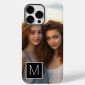 Coques Case-Mate iPhone Monogramme personnalisé noir et blanc 1 photo Coll (Verso)