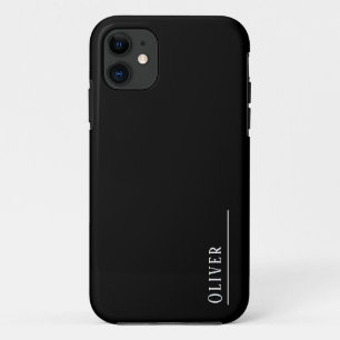 Case-Mate iPhone Case monogramme personnalisé, noir moderne et blanc