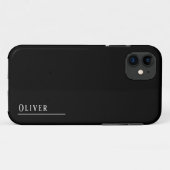 Coques Case-Mate iPhone monogramme personnalisé, noir moderne et blanc (Dos (Horizontal))