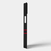 Coques Case-Mate iPhone Monogramme personnalisé noir rouge moderne (Verso / Droite)