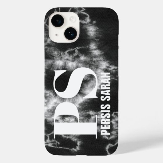 Coques Case-Mate iPhone Monogramme personnalisé Nom initial Dye à nouilles (Verso)