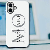 Coques Case-Mate iPhone Monogramme personnalisé Nom noir et blanc