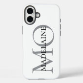 Coques Case-Mate iPhone Monogramme personnalisé Nom noir et blanc (Verso)