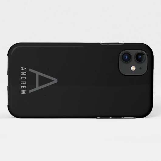 Coques Case-Mate iPhone Monogramme personnalisé Nom simple (Dos (Horizontal))