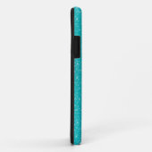 Coques Case-Mate iPhone Monogramme personnalisé Ombre bleu étincelle (Dos/Droite)