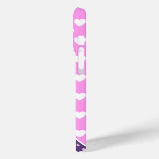 Coques Case-Mate iPhone Monogramme Personnalisé Rosé Et Violet Flashy (Verso / Gauche)