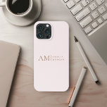 Case-Mate iPhone Case Monogramme Personnalisé Rose Initiale Et Nom<br><div class="desc">Protégez votre téléphone avec style grâce à notre coque iphone Pastel Rose Monogramme personnalisé minimaliste. Cette coque élégante est ornée d'un arrière - plan rose pastel, élégamment décoré d'une initiale monogramme et de votre nom personnalisé dans une police moderne. Conçu pour offrir à la fois protection et raffinement, ce coque...</div>
