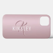 Coques Case-Mate iPhone Monogramme personnalisé Rose tendance (Verso (horizontal))