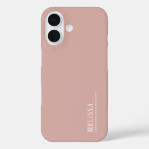 Coques iPhone 16 monogramme personnalisé, rose vif moderne