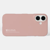 Coques Case-Mate iPhone monogramme personnalisé, rose vif moderne (Verso (horizontal))