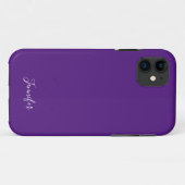 Coques Case-Mate iPhone Monogramme personnalisé Royal violet couleur solid (Dos (Horizontal))