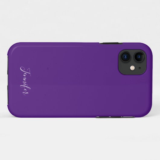 Coques Case-Mate iPhone Monogramme personnalisé Royal violet couleur solid (Dos (Horizontal))