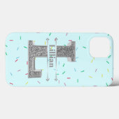 Coques Case-Mate iPhone Monogramme personnalisé Silver Initial L Votre nom (Verso (horizontal))