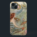 Etui iPhone 13 Monogramme personnalisé sous la sirène Vintage de<br><div class="desc">Beau votre monogramme sous la mer Vintage Mermaid Decor coque.</div>