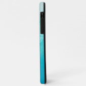 Coques Case-Mate iPhone Monogramme personnalisé Turquoise Ombre Mandala (Dos/Gauche)