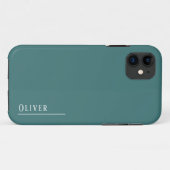 Coques Case-Mate iPhone monogramme personnalisé, vert aqua moderne (Dos (Horizontal))