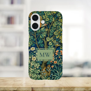 Coques iPhone 16 Monogramme personnalisé William Morris Pheasant
