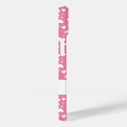 Coques Case-Mate iPhone Monogramme Personnaliser Rose Coeurs Blancs Fille (Verso / Droite)