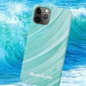 Coques Case-Mate iPhone Monogramme personnel de la vague bleue