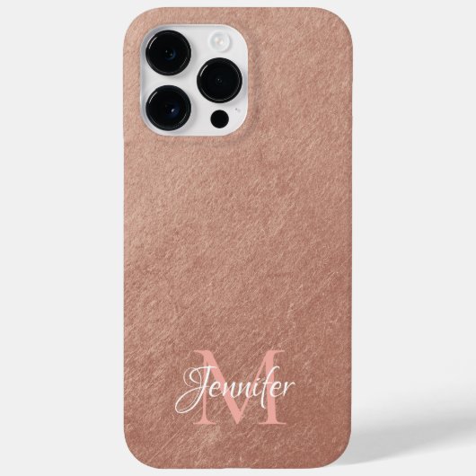 Coques Case-Mate iPhone Monogramme photo rose Gold Foil (Verso)