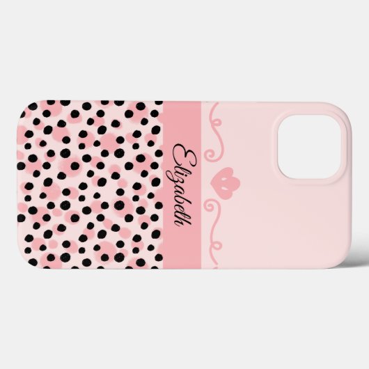 Coques Case-Mate iPhone Monogramme Pink Black Leopard Cheetah Imprimer ten (Verso (horizontal))