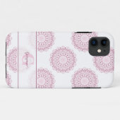 Coques Case-Mate iPhone Monogramme Pink Confetti Lace Polka Dot Mandala (Dos (Horizontal))