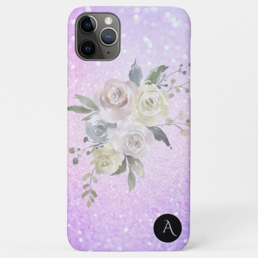 Coques Case-Mate iPhone *~* Monogramme Pink Magenta Floral Ombre Parties s (Dos)