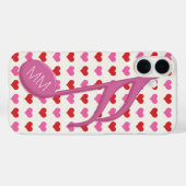 Coques Case-Mate iPhone Monogramme Pink Semi Quaver Love Hearts Music (Verso (horizontal))