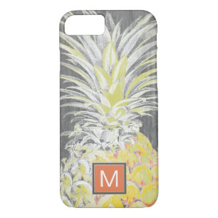 Coque iPhone 7 Monogramme   Pinneapple jaune tropical