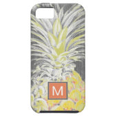 Coques Case-Mate iPhone Monogramme | Pinneapple jaune tropical (Dos)