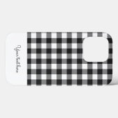 Coques Case-Mate iPhone Monogramme Plaid En vichy noir blanc (Verso (horizontal))