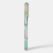 Coques Case-Mate iPhone Monogramme plaid pastel vert gris jaune turquoise (Verso / Droite)