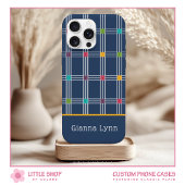 Coques Case-Mate iPhone Monogramme plaqué dans la fenêtre de la marine