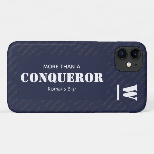 Coques Case-Mate iPhone Monogramme PLUS QU'UN CONQUÉRANT Christian (Dos (Horizontal))