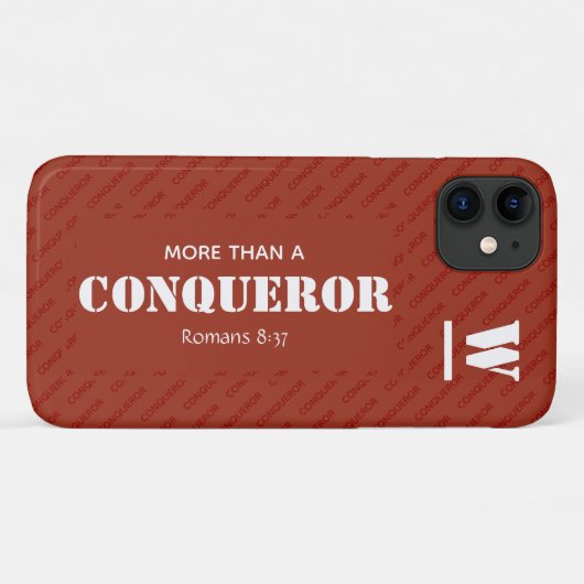 Coques Case-Mate iPhone Monogramme PLUS QU'UN CONQUÉRANT Christian RED (Dos (Horizontal))