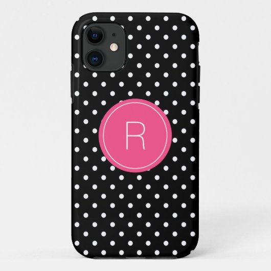 Coques Case-Mate iPhone Monogramme pois (Dos)