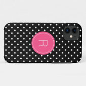 Coques Case-Mate iPhone Monogramme pois (Dos (Horizontal))