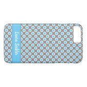 Coques Case-Mate iPhone Monogramme pois blanc bleu (Dos (Horizontal))