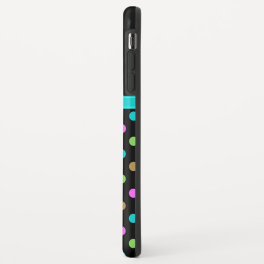 Coques Case-Mate iPhone Monogramme Pois Girly Chic (Dos/Gauche)