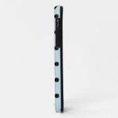 Coques Case-Mate iPhone Monogramme Pois noir bleu (Dos/Gauche)