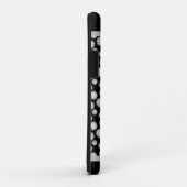 Coques Case-Mate iPhone Monogramme Pois noir et gris (Dos/Droite)