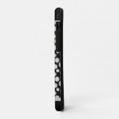 Coques Case-Mate iPhone Monogramme Pois noir et gris (Dos/Gauche)