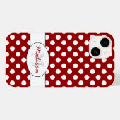 Coques Case-Mate iPhone Monogramme pois Rouge Blanc tendance (Verso (horizontal))