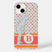 Coques Case-Mate iPhone Monogramme Pois unique Lady Golfer (Verso)