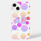 Coques Case-Mate iPhone Monogramme Polka Dot Purple Lilac Ombre (Verso)