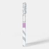Coques Case-Mate iPhone Monogramme Poster de animal gris et Lilac (Verso / Droite)