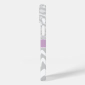 Coques Case-Mate iPhone Monogramme Poster de animal gris et Lilac (Verso / Gauche)